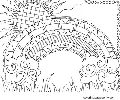 Rainbow coloring pages for relaxation