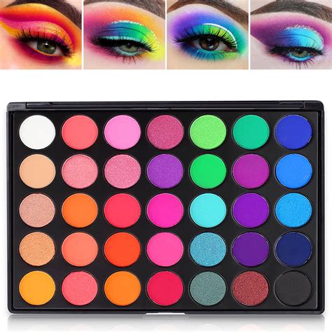 A rainbow makeup palette with a variety of colorful shades