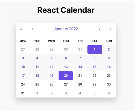 React Calendar Library