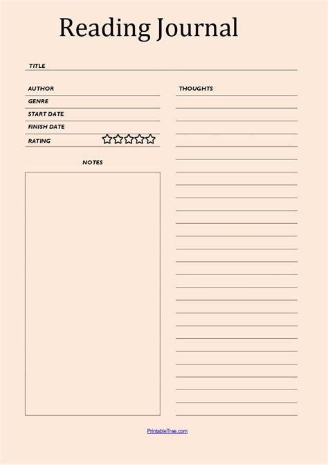 Reading Journal Template