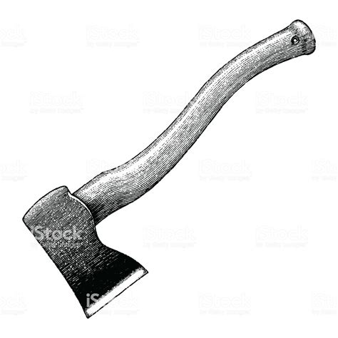 Realistic axe drawing