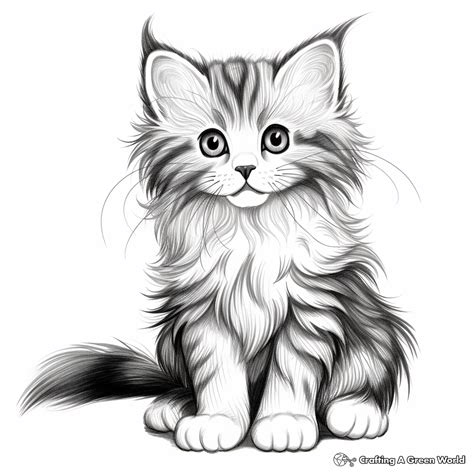 Realistic Cat Coloring Pages