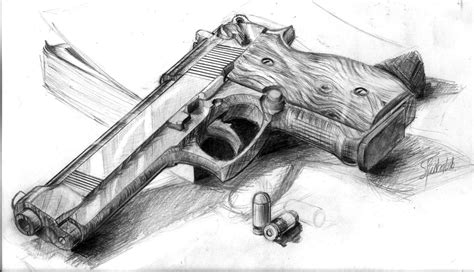 Realistic gun drawing