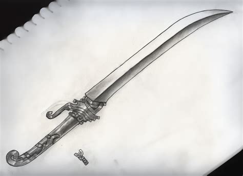 Realistic sword drawing