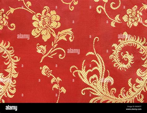 Red and Gold Textile Design