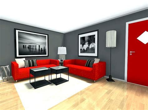 Red and Gray Interior Design