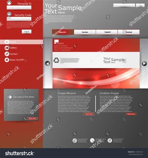 Red and Gray Web Design