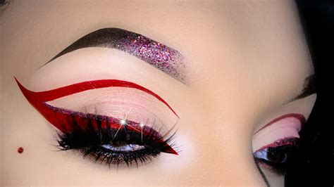 Red and black cut crease eyeshadow look