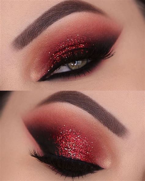 Red and black eyeshadow look