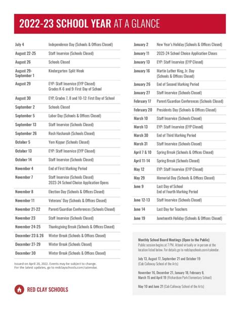 Red Clay Calendar Importance