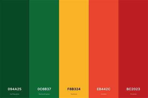 Vibrant Red Green Yellow Color Palette