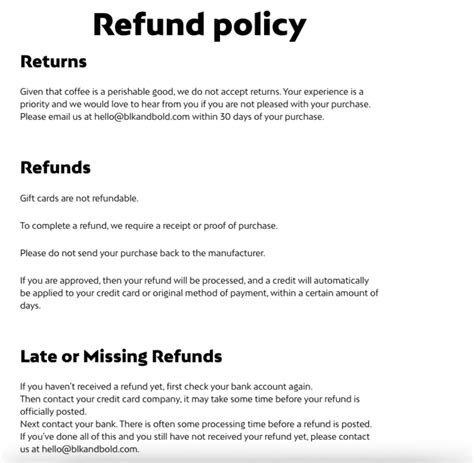 Refund Policies