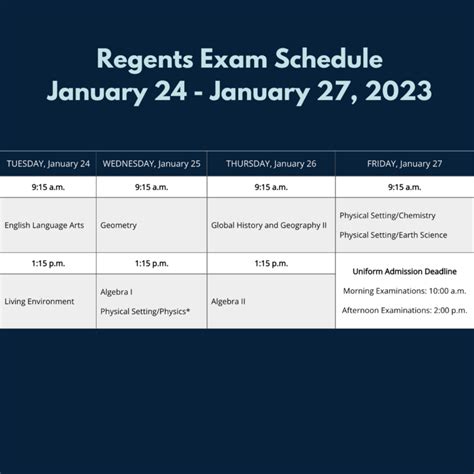 Regents Exam Schedule