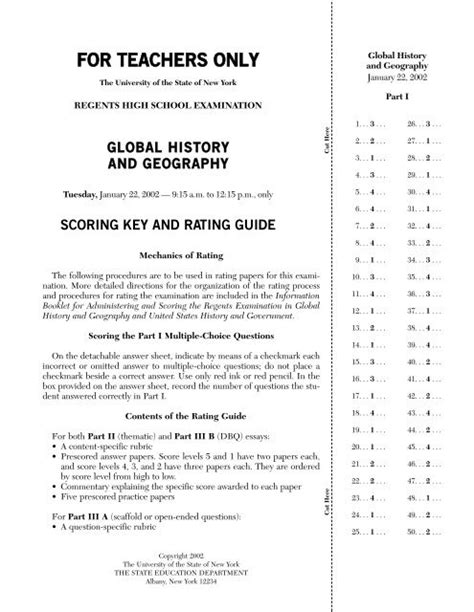 Regents Exam Scoring