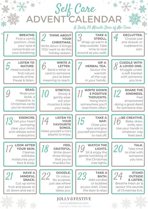 Relaxation and Self-Care Advent Calendar