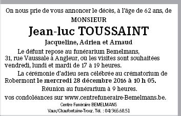 Remembering Jean-Luc Tossaint