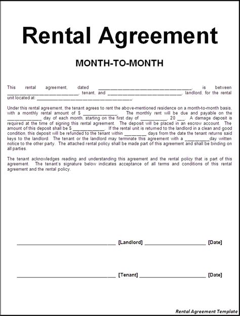 Rental Agreement Template