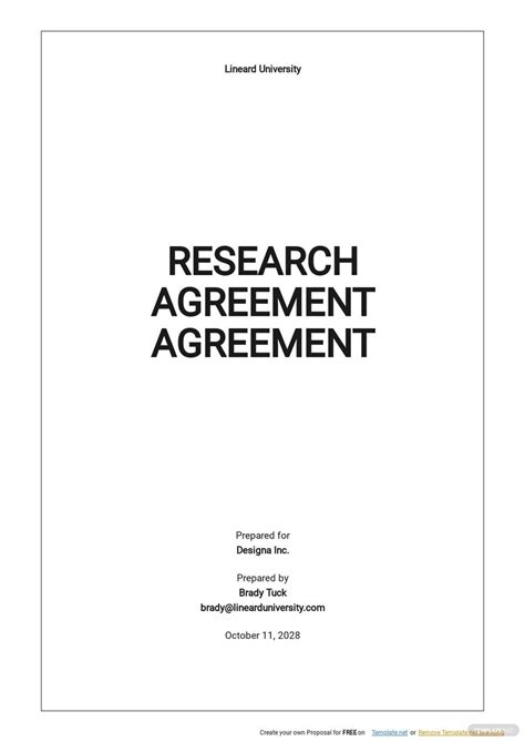 Research Agreement Ideas