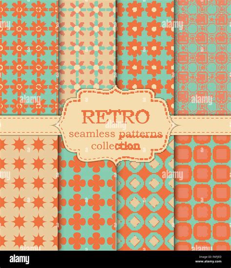 Retro patterns with burnt orange and avocado green