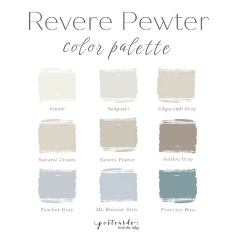 Revere Pewter Color Palette