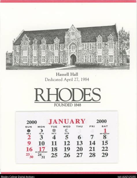 Rhodes Academic Calendar Overview