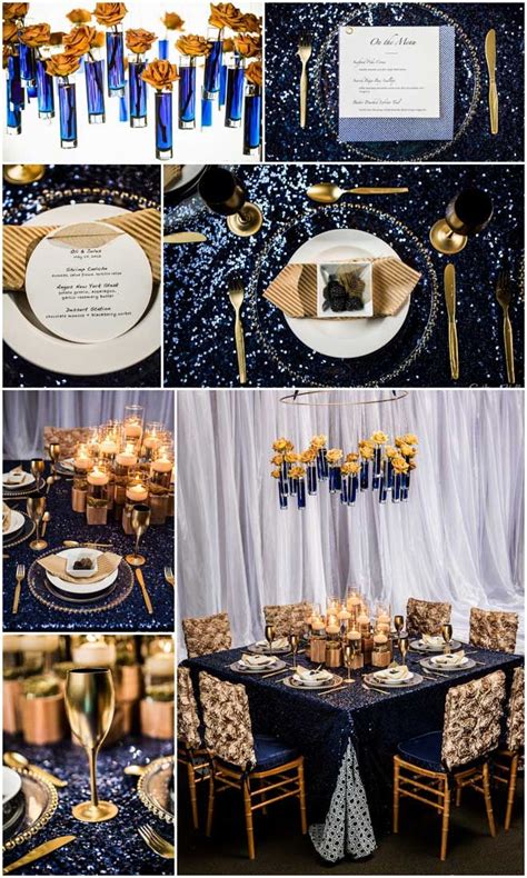 Rich gold and navy color palette