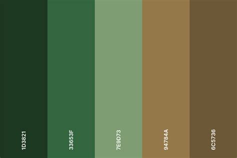 Rich green and brown color scheme