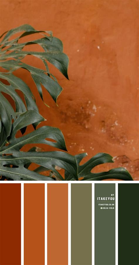 Rich Terracotta and Olive Green