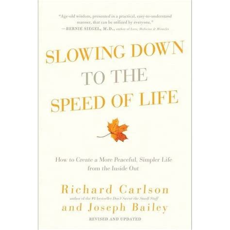 Richard Carlson's Slowing Down to the Speed of Life book cover