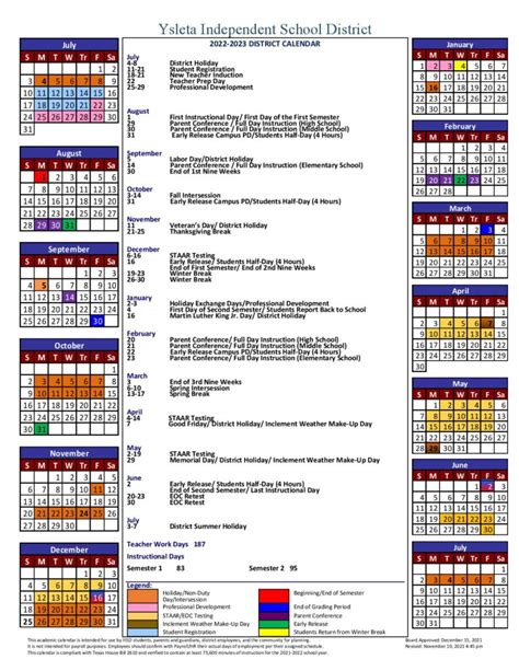 Richardson Tx ISD calendar image 1