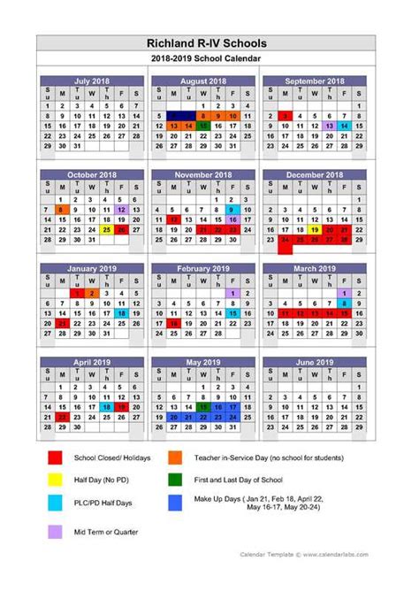 Richland2 School District Calendar Image 8