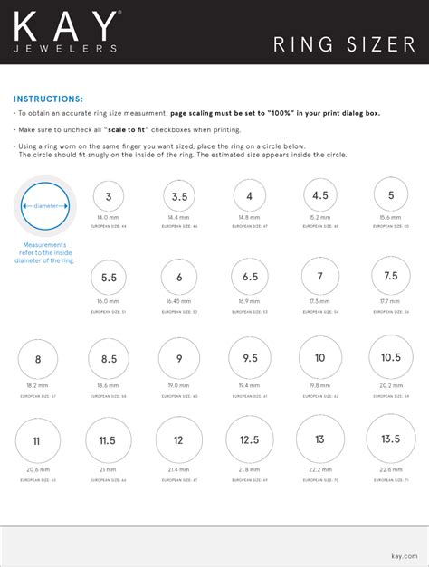 Description of Ring Size Chart 9