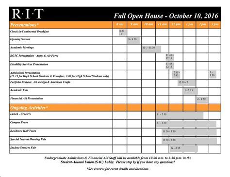 RIT Calendar Tips