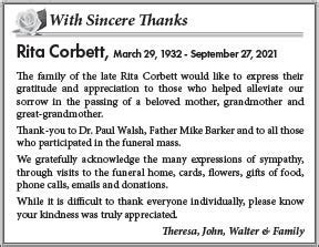 Rita Corbett Remembered