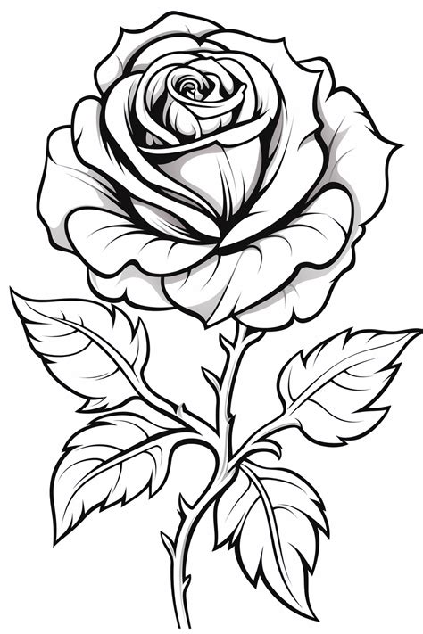 Rose coloring pages for adults and kids