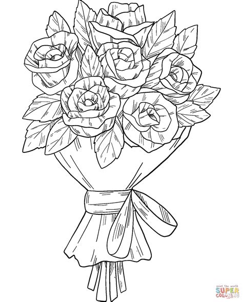 Rose flower coloring pages for adults