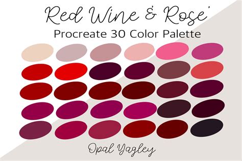 Rosé wine color palette