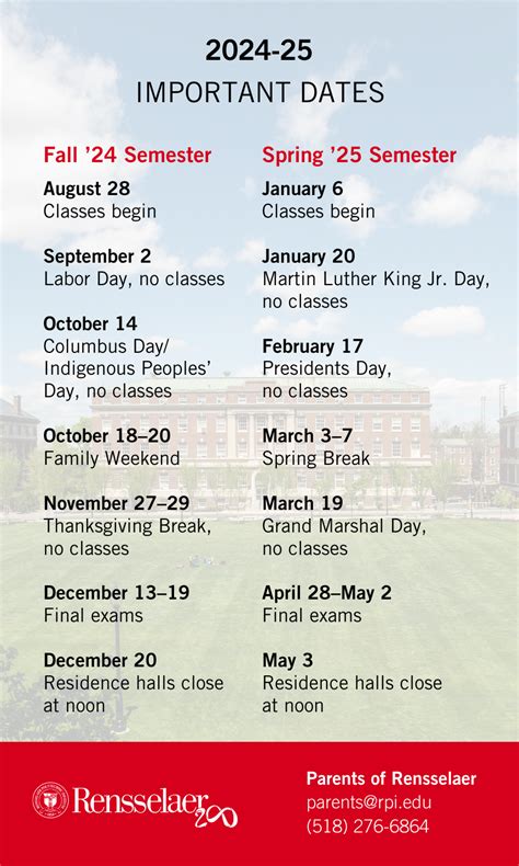 RPI Academic Calendar and Student Success