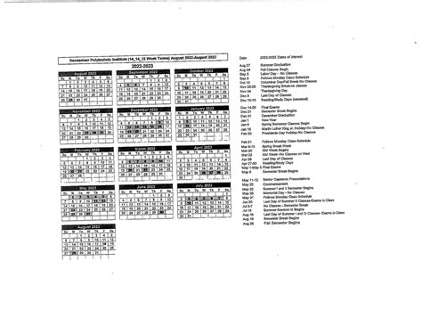 RPI Academic Calendar Image 10