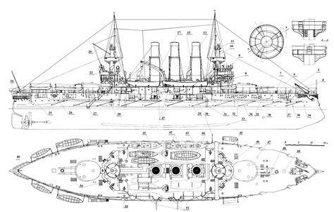 Russian Battleship 1914 Blueprint