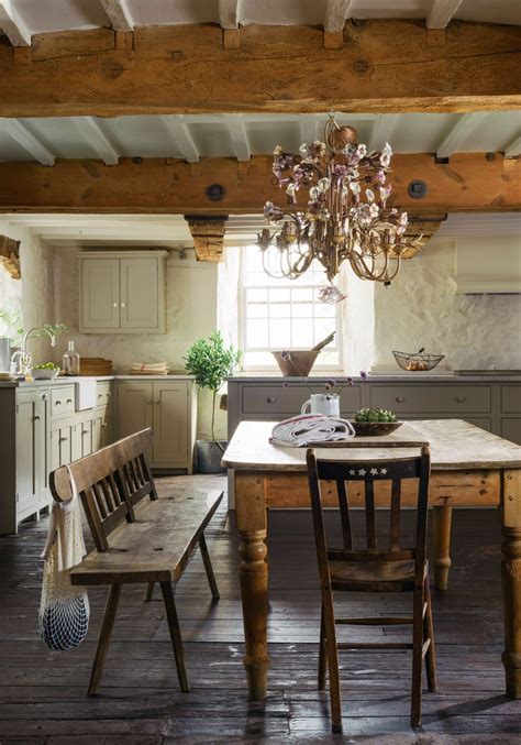 Rustic charm kitchen with white palette