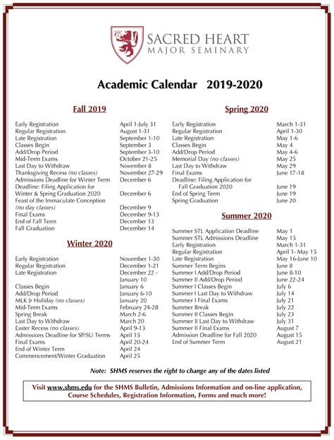 Sacred Heart University Calendar Image 2