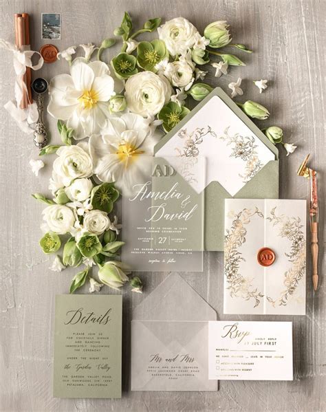 Sage Green Wedding Invitations