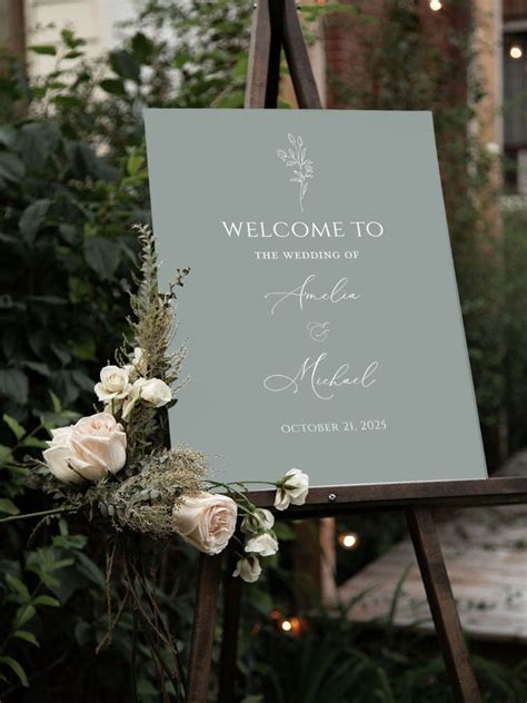 Sage Green Wedding Signage