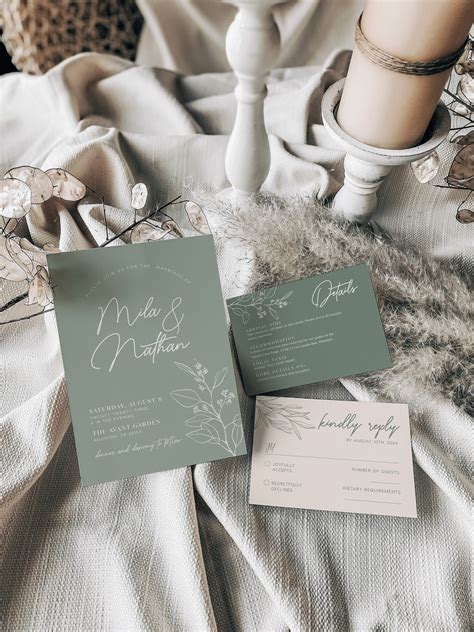 Sage Green Wedding Stationery