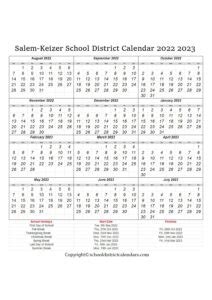 Salem Keizer Schools Calendar