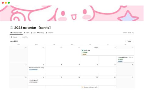 Sanrio Calendar Fans