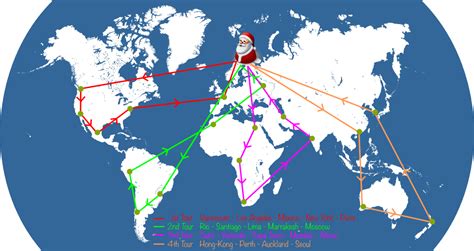 Santa's route around the world