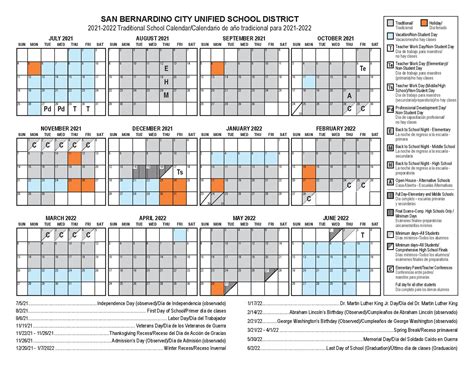 SBCUSD School Calendar Image 1