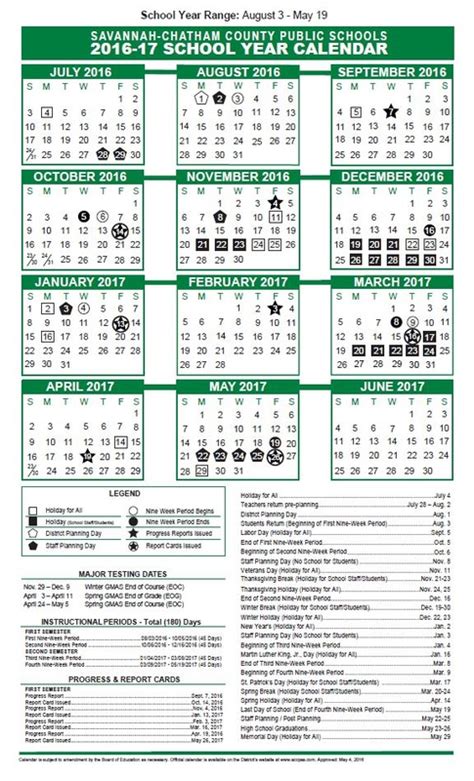 SCCPSS Calendar Importance